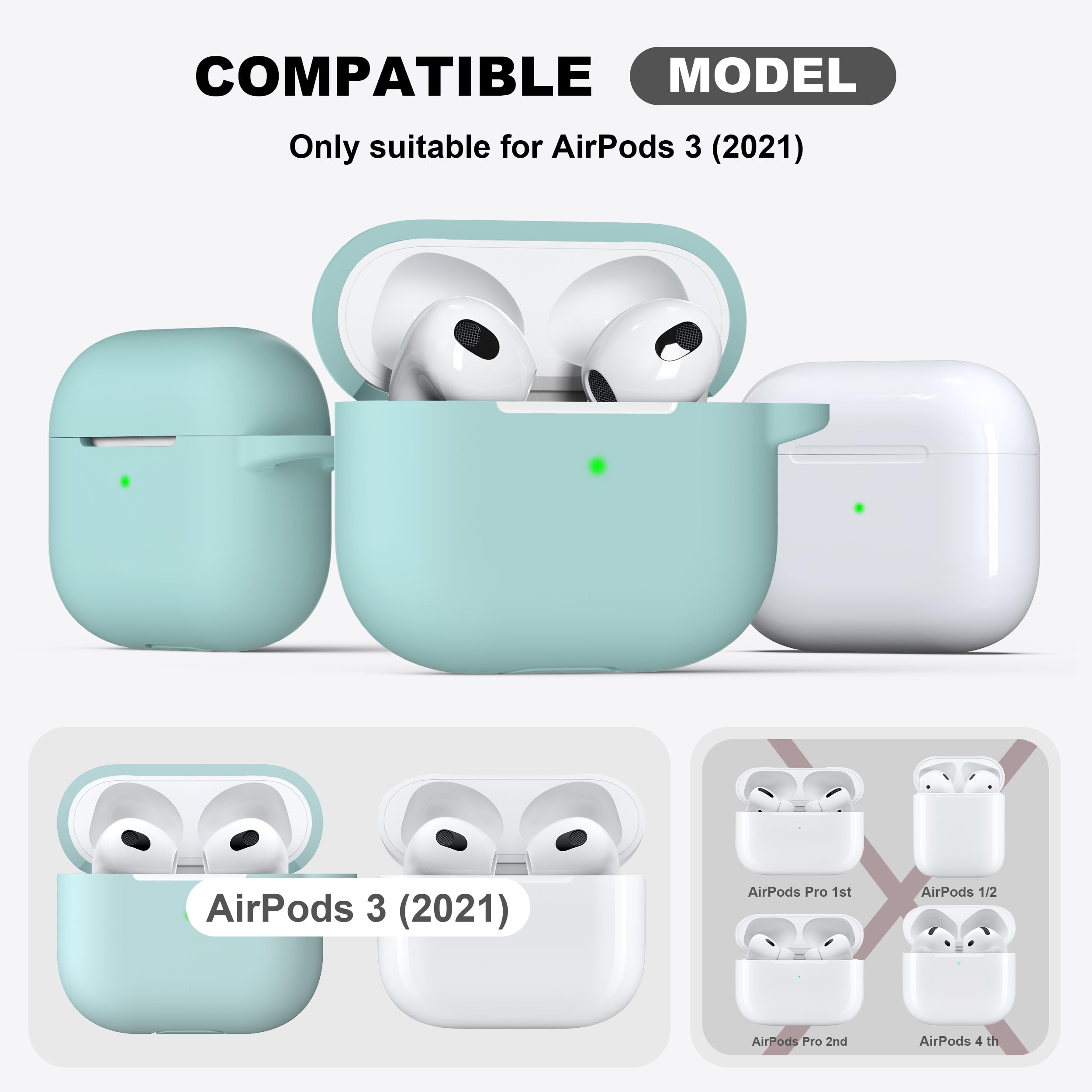 Amazon.com: R-fun Compatible with AirPods 3 Case Cover, Silicone